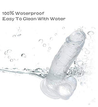 Load image into Gallery viewer, Untitled 7 Inch Realistic Ultra-Soft Dildo for Beginners with Flared Suction Cup Base for Hands-Free Play, Flexible Dildo with Curved Shaft and Balls for Vaginal G-spot and Anal Prostate Play (Clear)
