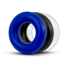 Load image into Gallery viewer, Blush Stay Hard Donut Cock Rings - Soft, Super Stretchy - Increase Stamina - Longer, Harder, Bigger Erections - Add Girth - Performance, Pleasure Enhancing for ED Sex Toy for Men, Couples - Black
