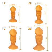 Load image into Gallery viewer, 6.1in Liquid Silicone Anal Plug, Butt Plug for Anal Expansion and Training,Fuirre Dildo Shape Anal Trainer,Anal-Vaginal Stimulation Adult Sex Toy Specially Designed for Women and Men. (Gold-Medium)
