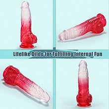 Load image into Gallery viewer, Realistic Dildo 7.9 Inch G Spot Dildo with Suction Cup for Hands-Free Play, Flexible Waterproof Dildo Realistic Penis Adult Sex Toy for Female Pleasure (Red)
