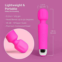 Load image into Gallery viewer, Rechargeable Vibrator Wand - 20 Patterns &amp; 8 Speeds - [ G Spot Vibrators ] Clit Vibrator | Sex Toys | Vibrator for Her Pleasure | Personal Wand Massager | Quiet &amp; Small Female Adult Toys - Hot Pink
