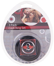 Load image into Gallery viewer, Heart 2 Heart Nitrile Cock Ring, Black, 3-Pack
