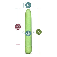 Load image into Gallery viewer, Blush Gaia Eco Bullet - 7&quot; Worlds First Sustainable Plant Based Vibrator and Anal - 1&quot; Thick Shaft Travel Safe - Premium Eco Friendly Non Petroleum Based - Vibrating Pleasure Adult Toy Couples - Green
