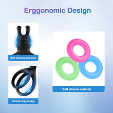 Load image into Gallery viewer, Silicone Penis Rings, Glow Cock Rings Set for Erection Enhancing, Long Lasting Stronger Men Sex Toy, Delaying Ejaculation Adult Sex Toys for Men or Couple
