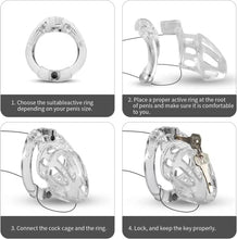 Load image into Gallery viewer, Chastity Cage for Men Lightweight Male Cock Cage Device Sex Toys for Man with 4 Sizes Rings and Invisible Lock
