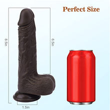 Load image into Gallery viewer, 8.5 Inch Thrusting Realistic Dildo for Women with 3 Telescopic Speeds 9 Vibration Modes Independently Remote Control, Vibrator for G Spot Clitoral Anal Stimulation Huge Penis Adult Sex Toy (Black)
