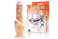 Sexy Gift Set of Massive The Grip Cock-in-Hand Dildo and Icon Brands Orange is The New Black, Blow Gag, Open Mouth Leather Gag
