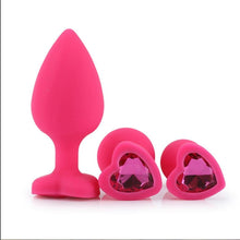 Load image into Gallery viewer, Anal Plug Trainer Kit,3PCS Silicone Jeweled Butt Plugs, Anal Butt Plug Sex Toys Kit for Starter Beginner Men Women Couples (Pink)
