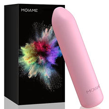 Load image into Gallery viewer, Small Bullet Vibrator for Women: Waterproof Mini Clit Vibrator with 10 Modes, Full Silicone Vibrating Finger Massager for G Spot Nipple, Female Rechargeable Lipstick Vibe Sex Toy (Tea Rose)
