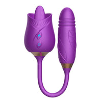 Rose Toy Vibrator for Women, Tongue Licking Mini Clitoral Vibrator Stimulator with 10 Vibrating Pleasure for Clitoris & Nipple Stimulation, Adult Sex Toys & Games for Women Couples