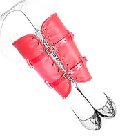 THAT NIGHT Leather Tight Leg Protectors, Female Slave Training Calf Restraint Belt, Sexy Tight Binding Leg Adult Product Red