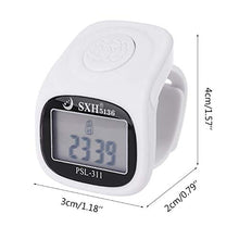 Load image into Gallery viewer, MING-BIN Finger Counter 6 Digital Finger Tally Counter 8 Channels with LED Backlight Time Chanting Prayer Silicone Ring Electronic Hand Counter (Color : White)
