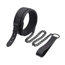 Load image into Gallery viewer, Amosfun Leather Leash Choker Neck Bondage Bed Sexy Harness Restraints for Couples Lovers Black
