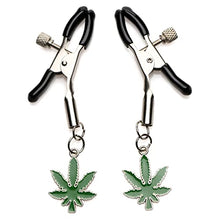 Load image into Gallery viewer, Charmed Mary Jane Nipple Clamps for Men, Women, &amp; Couples. Adjustable Pressure with Vinyl Coated Tips for Comfort, Nickel-Free Nipple Clamps. 2 Piece Set, Silver.
