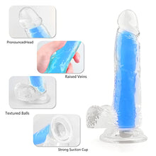 Load image into Gallery viewer, 8.7&#39;&#39; Luminous Strap-on Dildo for Woman, Glow in The Dark, Wearable Sex Harness for Couple Pegging, Lesbian Female Masturbation, Realistic Glans Veins Testicles Adult Sex Toys,g-spot,Anal Stimulation
