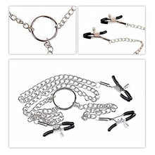 Load image into Gallery viewer, PRDECE Adjustable Nipple Clamps with Three Clips, Bondage Nipple Clamps, Non Piercing Nipple Rings, Nipple Rings Breast Stimulation Toys, Nipple Clips Body Jewelry for Couple Flirting (F)
