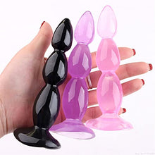 Load image into Gallery viewer, Soft Anal Dildo Butt Plug Adult Gay Phalluses Anal Plug Beads G-spot Erotic Sex Toys for Men Women (Color : Blcak-1)
