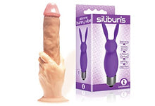 Load image into Gallery viewer, Sexy, Kinky Gift Set Bundle of Massive The Grip Cock-in-Hand Dildo and Icon Brands Silibuns, Silicone Bunny Bullet, Purple
