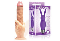 Sexy, Kinky Gift Set Bundle of Massive The Grip Cock-in-Hand Dildo and Icon Brands Silibuns, Silicone Bunny Bullet, Purple