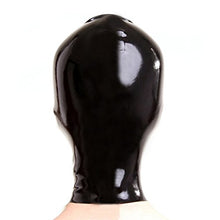 Load image into Gallery viewer, Latex Hood Mask Rubber Holiday Mask Open Mouth Big Eyes with Zipper Latex Mask (XL, 0.6mm-zipper)
