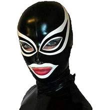 Load image into Gallery viewer, DORAFEI Latex Hood with White Trim Open Unique Eyes and Mouth Unisex Rubber Mask (M)
