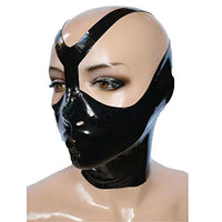 BERMEL Latex Hood Rubber HeadMask,Latex Head Cover,Back Zipper,Natural Latex Handmade for Unisex Cosplay Club Wear (XS)