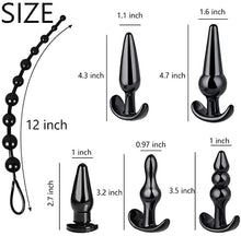 Load image into Gallery viewer, 6PCS Anal Plugs Toy Waterproof Silicone Butt Plugs Trainer Set for Women Men Pleasure Butt Plugs for Beginner Training Kit Large Huge Anal Beads Adult Sensory Toys
