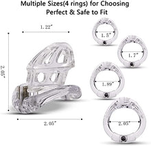 Load image into Gallery viewer, Chastity Cage for Men Lightweight Male Cock Cage Device Sex Toys for Man with 4 Sizes Rings and Invisible Lock
