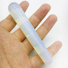 Load image into Gallery viewer, DingSheng 4&quot; Natural Quartz Crystal Massage Wand Crystal GuaSha Massage Tool Relaxing Reiki Healing Stone Body Chakra Face Massage Acupuncture Therapy (Opal)
