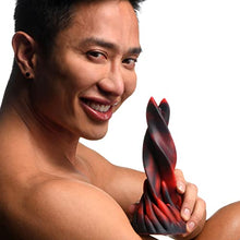 Load image into Gallery viewer, CREATURE COCKS Hell Kiss Twisted Tongues Silicone Dildo for Men, Women, &amp; Couples. Strong Suction Base Phthalate-Free Premium Red &amp; Black Silicone Twisted Tongues Dildo. 1 Piece, Red.
