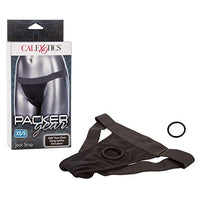 CalExotics Packer Gear Black Jock Strap Harness  Adult Sex Toy Strap On Dong Packer Probes for Couples - XS / S