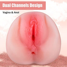 Load image into Gallery viewer, 2 in 1 Male Masturbators Adult Sex Toys with 3D Realistic Textured Pocket Pussy and Tight Anus Sex Blowjob Stroker,,Anal Play Doll for Men (Flesh)
