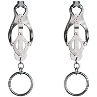 Clover Clip Nipple Clamps, Nipple Clamps, Non Piercing Nipple Clamps, Nipple Clamps for Pleasure Sex, Fantasy SM Sex Toy for Couples (Silver)