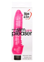 Adam & Eve Signature Toys Eve's Slim Pleasure Thermoplastic Rubber Waterproof Vibrator, Pink, 7 Inch