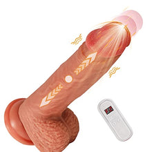 Load image into Gallery viewer, High-Frequency Thrusting Dildo Vibrator - 8.8&quot; Realistic Thrusting Dildo Thick Penis Dildo with Strong Suction Cup for G Spot Anal Prostate Massager, Remote Control Dildo with 9 Thrusting 9 Vibrating
