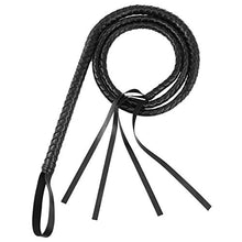 Load image into Gallery viewer, KESYOO Leather Bull Whip Flogger Flirting Spanking Bondage Game Toy Cosplay Costume for Adult Couple Lover Accessories Black
