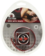 Load image into Gallery viewer, Leather 2 Snap C-Ring Blk/red
