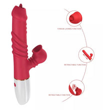 Load image into Gallery viewer, Realistic Rose Rabbit Vibrator Thrusting Dildo for Women, Licking Tongue G Spot Sex Toy with 3 Telescopic &amp; 10 Vibration Modes ,Clitoral Stimulator for Women Adult Sex Toys &amp; Games
