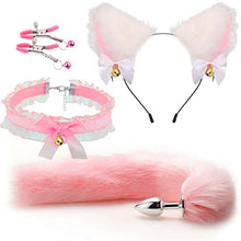 Load image into Gallery viewer, YIXISM Erotic Three Sets Set of Posterior Anal Plug Male and Female Apparatus Sex Sm Metal Erotic Set Fox Tail (Color : Pink4set)
