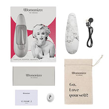 Load image into Gallery viewer, Womanizer x Marilyn Monroe Special Edition Pleasure Air Toy, Clitoral Suction Vibrator, Clitoral Stimulator, Clit Sucking Toy, Waterproof, Rechargeable - White Marble?
