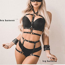 Load image into Gallery viewer, 4PC Sexy Lingerie Full Body Bondage BDSM Exotic Sets Chest Leg Harness Garter Belt Suspenders Straps Exotic Accessories Sex Toys (Color : Mask)
