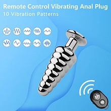 Load image into Gallery viewer, Anal Vibrators Stainless Steel Anal Vibrating Prostate Massager Anal Butt Plug Remote Control with 10 Modes Butt Plug Fetish Bondage Anal Vibrator Adult Sex Toys for Men,Women and Couples(Tower)
