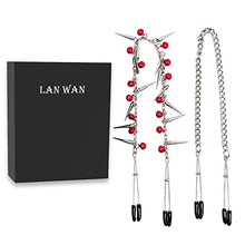 Load image into Gallery viewer, LANWAN Nipple Clamps with Chain Bondage Accessories Body Jewelry Nipple Clamp for Women Nipple Clips Toys (2pcs Kit)
