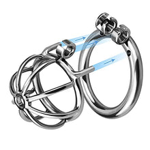 Load image into Gallery viewer, Romi Stainless Steel Male Chastity Device Tease Cock Cage Locked Penis Exercise for Men Silver (1.77 inch)
