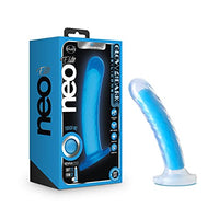 Blush Neo Elite Glow in The Dark - Tao - 7 inch Purio Platinum Silicone Sensa Feel Dual Density Dildo - Ultrasilk Smooth - Strap On Compatible Suction Cup for Hands Free Play - Sex Toy for Women