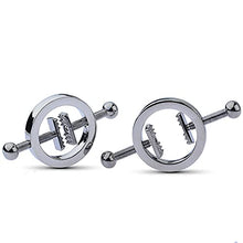 Load image into Gallery viewer, 2/4 PCs Stainless Steel Nipple Clamps, Fake Nipple Rings Non Piercing, Nipple Clamps Sexual Pleasure, Nipple Toys for Couple Flirting or Own Use (B)
