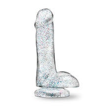 Load image into Gallery viewer, Blush - 6 inch Glitter Dildo - Soft Pliable Realistic Small 1.4&quot; Wide - Strap On Compatible Suction Cup for Hands Free Play - Female Male Adult Sex Toy for Couples Women Men - Sparkling Clear
