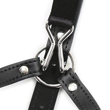 Load image into Gallery viewer, Faux Leather Bondage Head Harness with Nose Hooks and Breathable Silicone Ball Gags for Sex Games, BDSM Restraints Toys Bondage Hood Harness (Black)
