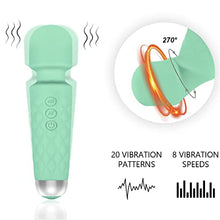 Load image into Gallery viewer, Aroprank Vibrating Massager for Adults, Personal Massager for Women, More Than 20 Frequencies and 8 Modes, Integrated Waterproof Design Suitable for Any Scenario,Green(6 * 1.5 INCH)
