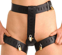 Locking Device Underwear Thong Womens Chastity Panties Belt Bondage Play Thing (X-Large, Black)